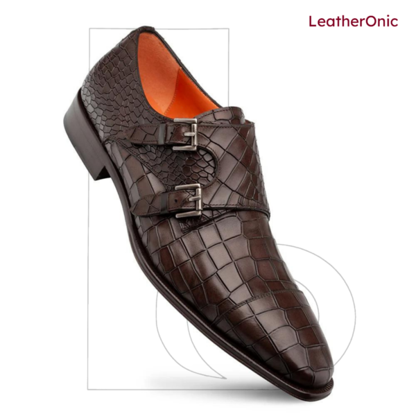 Brixton- Leather Double Monk Strap shoes for Men (map572)