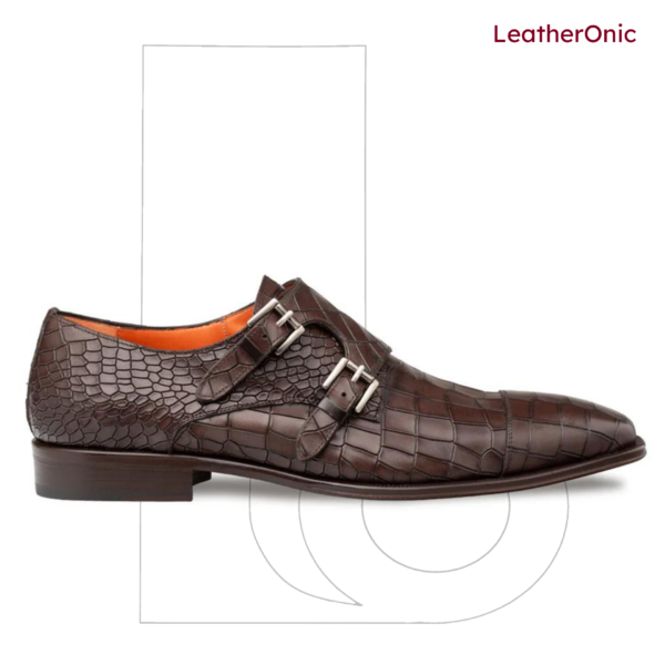 Brixton- Leather Double Monk Strap shoes for Men (map572) - Image 2