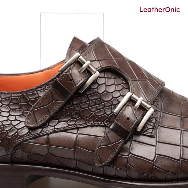 Brixton- Leather Double Monk Strap shoes for Men (map572) - Image 3