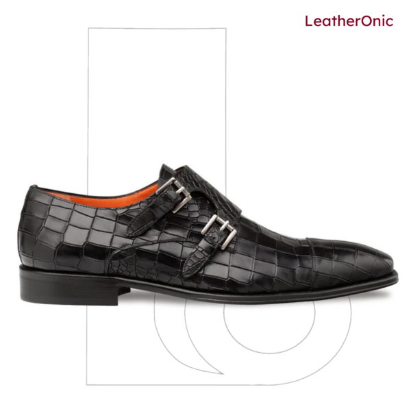 Brixton- Leather Double Monk Strap shoes for Men (map573) - Image 2