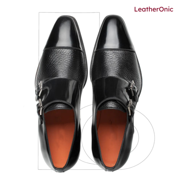 Caspian- Leather Double Mont Strap Shoes for Men (map574)