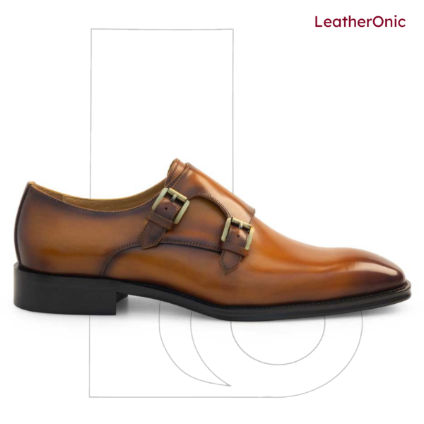 Zarek- Leather Double Monk Strap Shoes for Men (map575) - Image 2