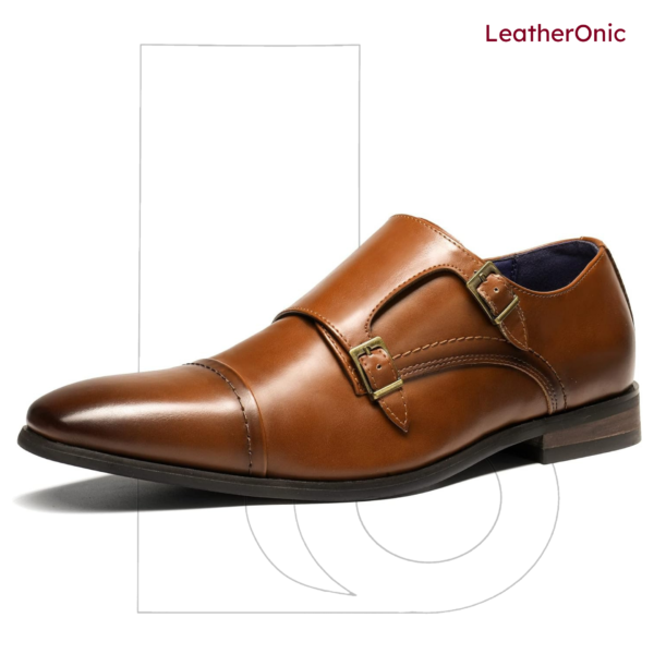 Kymberly- Leather Double Monk Strap Shoes for Men (map576) - Image 2